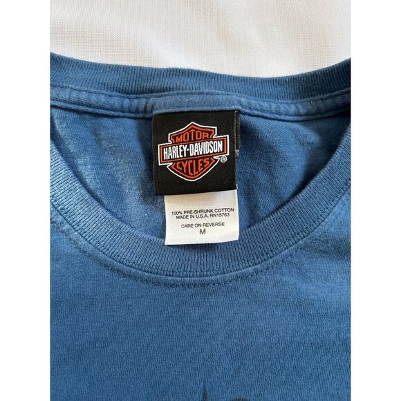 Harley-Davidson Omaha NE Graphic T-Shirt Sz M Blue 100% Cotton Mens Apparel - Picture 5 of 10